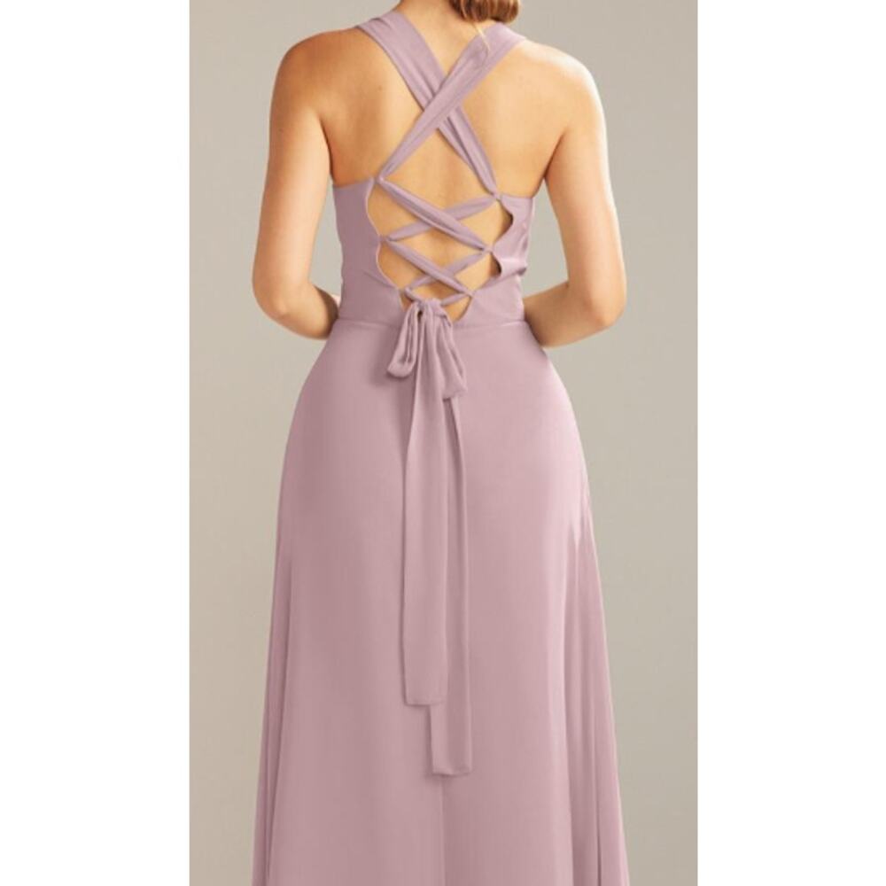 AW BRIDAL 0 XS mauve mist pink Alphorn wedding bridesmaid maxi dress NEW B46
